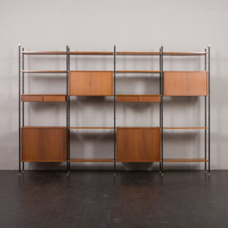 24105 Italian free standing four bay teak wall unit-21 24105 Italian free standing four bay teak wall unit-21