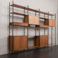 24105 Italian free standing four bay teak wall unit-22