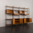 24105 Italian free standing four bay teak wall unit-4