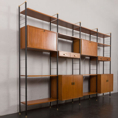 24105 Italian free standing four bay teak wall unit-9 24105 Italian free standing four bay teak wall unit-9