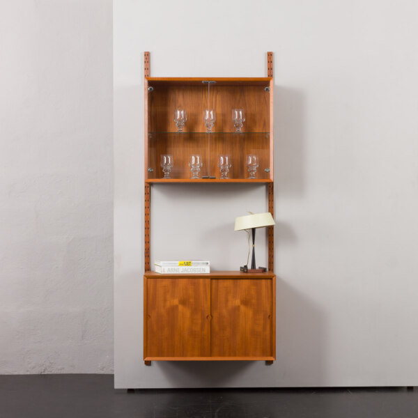 Poul Cadovius, meuble mural en teck à un compartiment, Danemark, années 1960