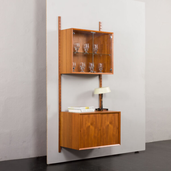 Poul Cadovius, meuble mural en teck à un compartiment, Danemark, années 1960