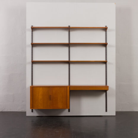 24177 Kai Kristiansen upcycled two bay teak wall unit with desk-6 24177 Kai Kristiansen upcycled two bay teak wall unit with desk-6