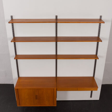 24177 Kai Kristiansen upcycled two bay teak wall unit with desk-7 24177 Kai Kristiansen upcycled two bay teak wall unit with desk-7