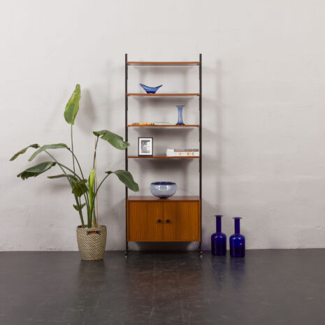 24189 Italian free standing one bay wall unit-1 Italian mid-century freestanding wall unit or a room divider, 1960s