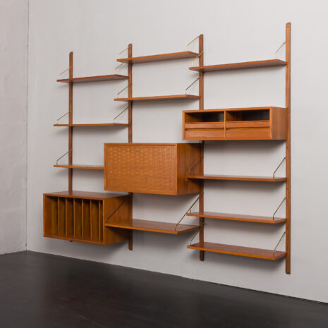 24193 Poul Cadovius three bay teak wall unit-4 24193 Poul Cadovius three bay teak wall unit-4