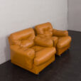 24228 Italian Brusneli pair of leather armchairs, 1970s-10