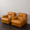 24228 Italian Brusneli pair of leather armchairs, 1970s-11