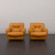 24228 Italian Brusneli pair of leather armchairs, 1970s-3