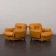 24228 Italian Brusneli pair of leather armchairs, 1970s-4