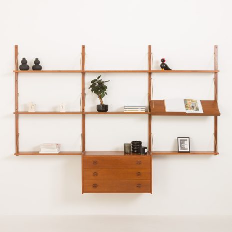 24010 Preben Sorensen three bay teak wall unit-1 24010 Preben Sorensen three bay teak wall unit-1