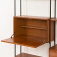 24103 Italian free standing two bay teak wall unit-10