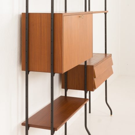24103 Italian free standing two bay teak wall unit-17 24103 Italian free standing two bay teak wall unit-17