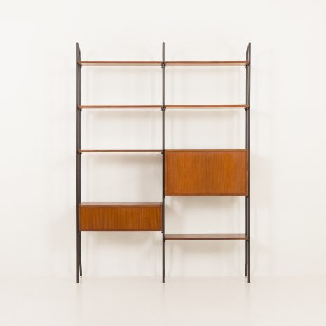 24103 Italian free standing two bay teak wall unit-19 24103 Italian free standing two bay teak wall unit-19