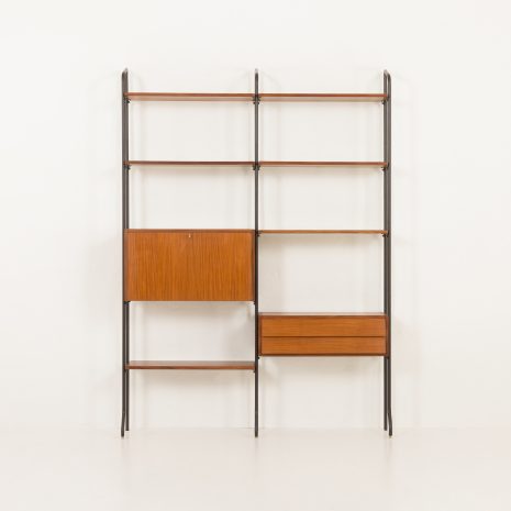 24103 Italian free standing two bay teak wall unit-7 24103 Italian free standing two bay teak wall unit-7