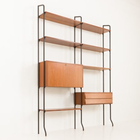 24103 Italian free standing two bay teak wall unit-8 24103 Italian free standing two bay teak wall unit-8