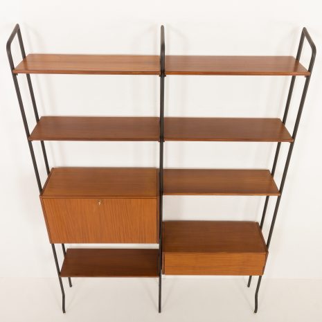24103 Italian free standing two bay teak wall unit-9 24103 Italian free standing two bay teak wall unit-9