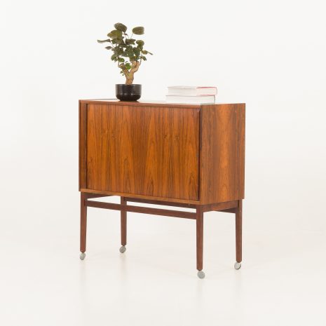 24150 Danish mid century rosewood bar cabinet with tambour door, 1960s-1 24150 Danish mid century rosewood bar cabinet with tambour door, 1960s-1