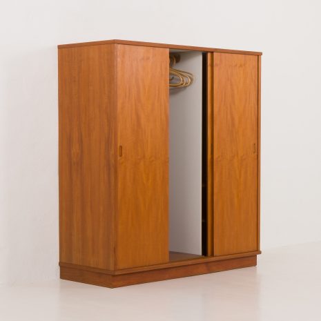24197 Danish Mid century teak wardrobe with sliding doors, 1970s-5 24197 Danish Mid century teak wardrobe with sliding doors, 1970s-5