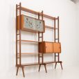 24226 Norwegian free standing two bay teak wall unit-14