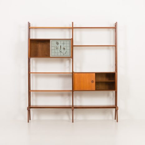 24226 Norwegian free standing two bay teak wall unit-7 24226 Norwegian free standing two bay teak wall unit-7