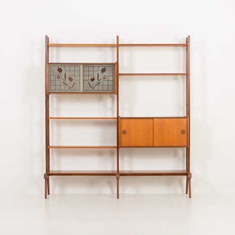 24226 Norwegian free standing two bay teak wall unit-8 24226 Norwegian free standing two bay teak wall unit-8