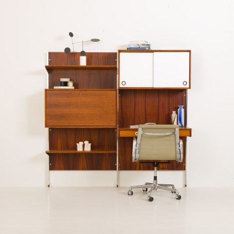 24243 Meuble mural italien à deux compartiments en bois de rose-1 24243 Meuble mural italien à deux compartiments en bois de rose-1