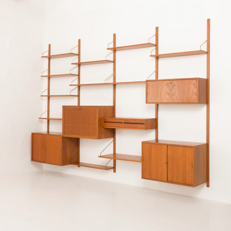 24250 Poul Cadovius four bay teak wall unit-3 24250 Poul Cadovius four bay teak wall unit-3