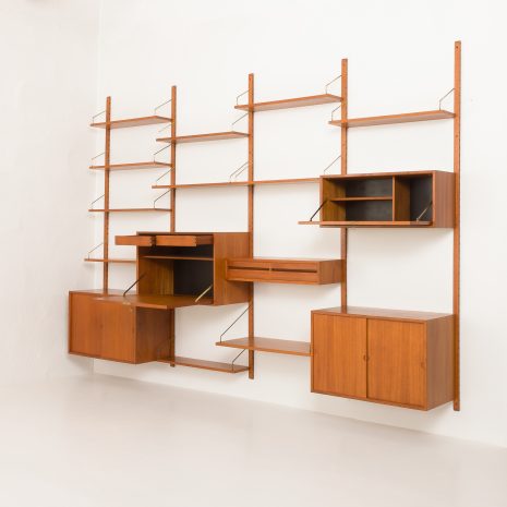 24250 Poul Cadovius four bay teak wall unit-4 24250 Poul Cadovius four bay teak wall unit-4