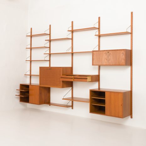 24250 Poul Cadovius four bay teak wall unit-6 24250 Poul Cadovius four bay teak wall unit-6