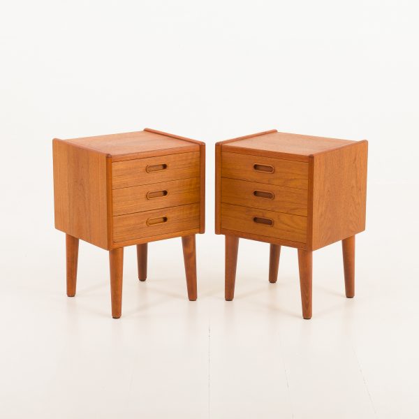 Pair of Scandinavian mid century teak nightstands, Denmark 1960s