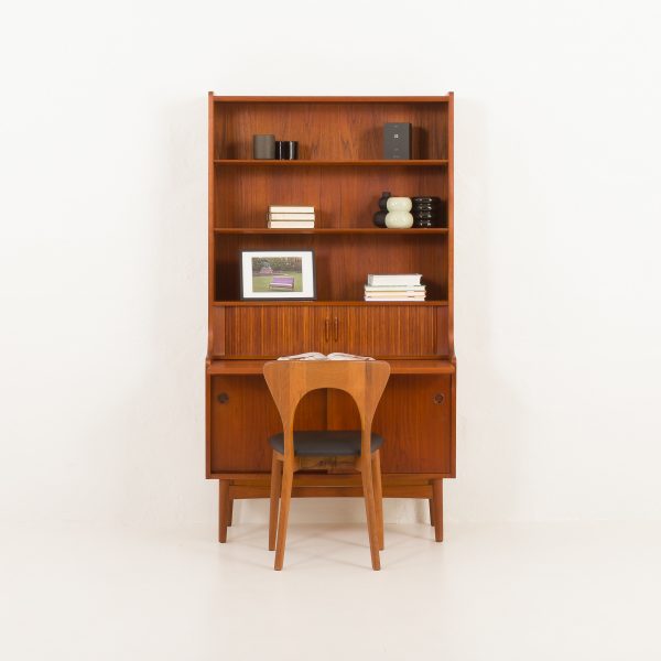 Danish teak bookcase with a secretaire by Johannes Sorth for Nexo, Bornholm, Demark 1960s