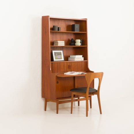 Danish teak bookcase with a secretaire by Johannes Sorth for Nexo, Bornholm, Demark 1960s