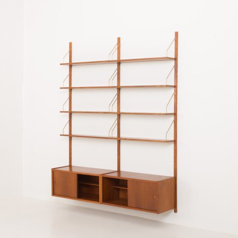 24286 Preben Sorensen two bay teak wall unit-4 24286 Preben Sorensen two bay teak wall unit-4