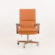 23452 Arne Vodder executive desk chair for Sibast in rosewood and light brown leather, Denmark 1960s-11