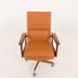 23452 Arne Vodder executive desk chair for Sibast in rosewood and light brown leather, Denmark 1960s-17