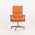 23452 Arne Vodder executive desk chair for Sibast in rosewood and light brown leather, Denmark 1960s-3