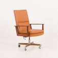 23452 Arne Vodder executive desk chair for Sibast in rosewood and light brown leather, Denmark 1960s-4