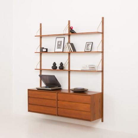 24025 two bay teak wall unit-2 24025 two bay teak wall unit-2