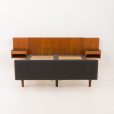 24130 Hans J. Wegner double bed in teak and leather for Getama, 1950s-3