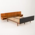 24130 Hans J. Wegner double bed in teak and leather for Getama, 1950s-4