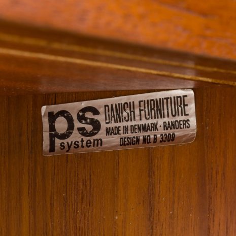 24153 Preben Sorensen three bay teak wall unit with desk-16 24153 Preben Sorensen three bay teak wall unit with desk-16