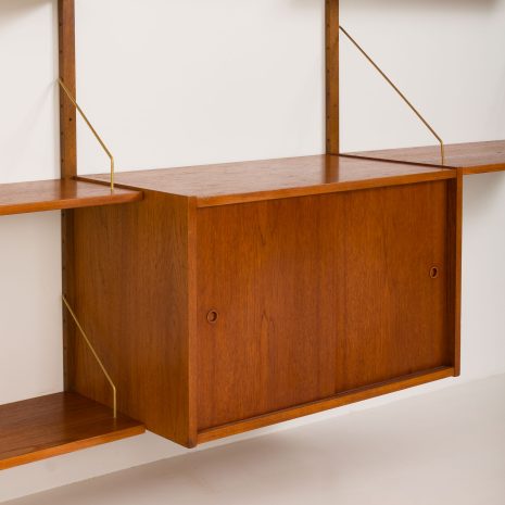 24153 Preben Sorensen three bay teak wall unit with desk-17 24153 Preben Sorensen three bay teak wall unit with desk-17