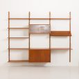 24153 Preben Sorensen three bay teak wall unit with desk-8