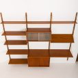 24153 Preben Sorensen three bay teak wall unit with desk-9