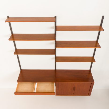 24169 Kai Kristiansen two bay teak wall unit with desk-10 24169 Kai Kristiansen two bay teak wall unit with desk-10