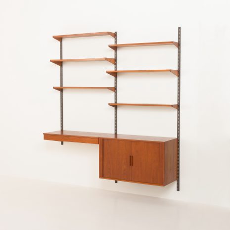 24169 Kai Kristiansen two bay teak wall unit with desk-3 24169 Kai Kristiansen two bay teak wall unit with desk-3