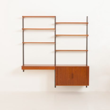 24169 Kai Kristiansen two bay teak wall unit with desk-6 24169 Kai Kristiansen two bay teak wall unit with desk-6