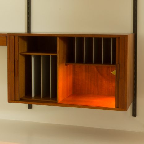 24169 Kai Kristiansen two bay teak wall unit with desk-7 24169 Kai Kristiansen two bay teak wall unit with desk-7