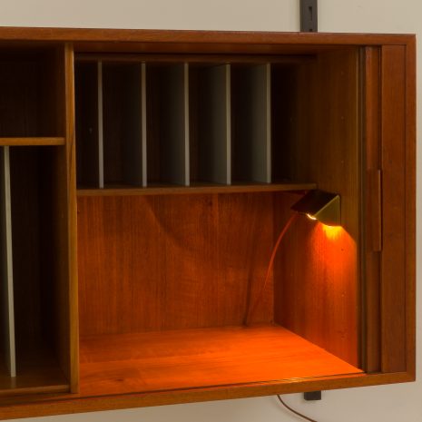 24169 Kai Kristiansen two bay teak wall unit with desk-8 24169 Kai Kristiansen two bay teak wall unit with desk-8